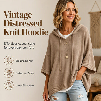 🍂🧥Neuheiten Sale: 50 % Rabatt✨Damen Kapuzen-Kordelzug Strick-Pullover