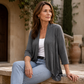 Must-have🌸Damen-Cardigan mit 3/4-Ärmeln und offenem Vorderteil