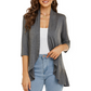 Must-have🌸Damen-Cardigan mit 3/4-Ärmeln und offenem Vorderteil