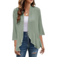 Must-have🌸Damen-Cardigan mit 3/4-Ärmeln und offenem Vorderteil