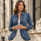 📢🎉50%Rabatt!!!🛍️✨Jeansjacke für Damen – Doppeltreihig, mit Rüschen & femininem Touch | Perfekt für Alltag, Freizeit & die Übergangszeit – Jetzt -50%!