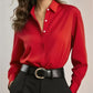 🌸 Satin-Bluse mit langen Ärmeln – Leichter Stoff, femininer Schnitt & edle Optik – Ideal für warme Tage & stilvolle Abende