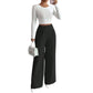 📢📢50%Rabatt!!!🎉🧧 Aktionspreis = halber Preis – ein Schnäppchen! Elegante hochtaillierte Weithosen für Damen