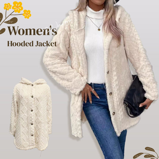 💎❄️ Neuheiten – Rautenmuster-Jacke mit Kapuze – warm und stylisch