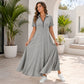 📢📢50%Rabatt!!!🎉✨Lässiges Maxikleid für Damen mit Reißverschluss und Unifarben