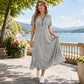 📢📢50%Rabatt!!!🎉✨Lässiges Maxikleid für Damen mit Reißverschluss und Unifarben