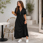 📢📢50%Rabatt!!!🎉✨Lässiges Maxikleid für Damen mit Reißverschluss und Unifarben