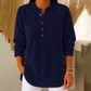 Damen Cordbluse mit Henley-Ausschnitt