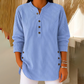 Damen Cordbluse mit Henley-Ausschnitt