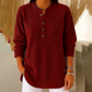 Damen Cordbluse mit Henley-Ausschnitt