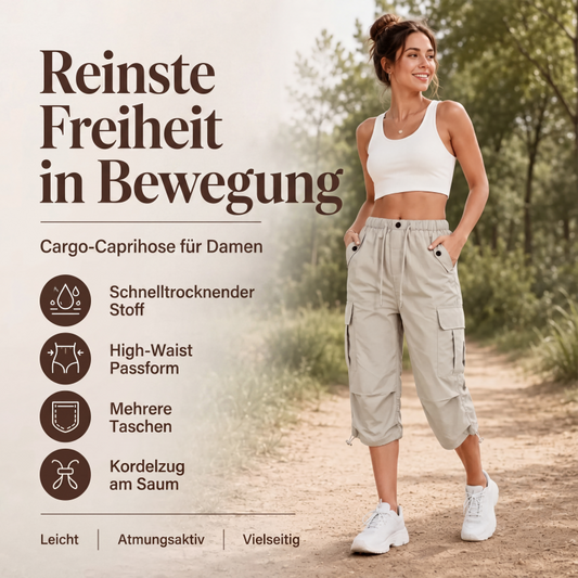 💎☀️ Jetzt im Trend – Leichte Caprihose im Cargo-Stil – vielseitig und luftig