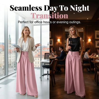 📢📢50%Rabatt!!!👖 ZEITLICH BEGRENZT 50% RABATT! ✨ Damen Hochbund Plissee Weites Bein Hose – Fließender Schnitt, Seitentaschen, Vielseitig 🌿