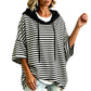 🧥 Weites gestreiftes Damen-Kapuzenpullover mit 3/4-Ärmeln – Legerer Look, weicher Stoff & vielseitig kombinierbar | Perfekt für Alltag, Freizeit & warme Tage – Jetzt -50%!