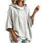 🧥 Weites gestreiftes Damen-Kapuzenpullover mit 3/4-Ärmeln – Legerer Look, weicher Stoff & vielseitig kombinierbar | Perfekt für Alltag, Freizeit & warme Tage – Jetzt -50%!