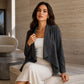 Damen-Cardigan aus Kunstwildleder im Fall-Look