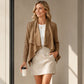 Damen-Cardigan aus Kunstwildleder im Fall-Look