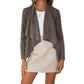 Damen-Cardigan aus Kunstwildleder im Fall-Look