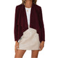 Damen-Cardigan aus Kunstwildleder im Fall-Look
