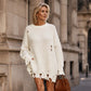 Damen Oversize-Pullover mit Rundhalsausschnitt im Used-Look