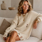 Damen Oversize-Pullover mit Rundhalsausschnitt im Used-Look