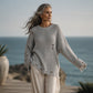 Damen Oversize-Pullover mit Rundhalsausschnitt im Used-Look