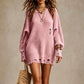 Damen Oversize-Pullover mit Rundhalsausschnitt im Used-Look