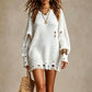 Damen Oversize-Pullover mit Rundhalsausschnitt im Used-Look