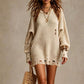 Damen Oversize-Pullover mit Rundhalsausschnitt im Used-Look
