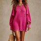 Damen Oversize-Pullover mit Rundhalsausschnitt im Used-Look