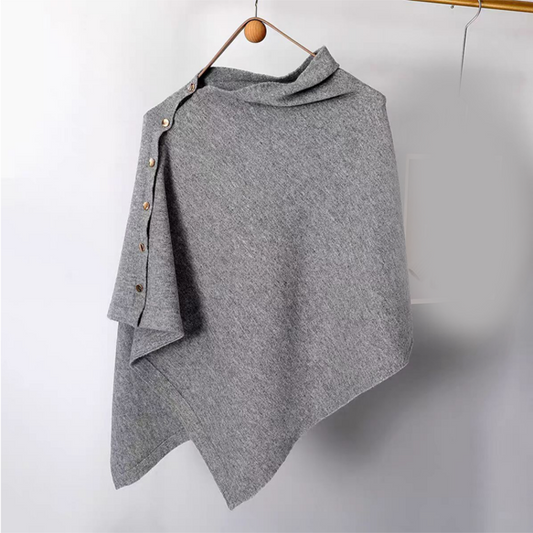 📢📢50%Rabatt!!!🎉✨Stilvoller Damen-Poncho mit seitlichen Knöpfen