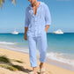 📢📢50%Rabatt!!!🎉🏆 Verkaufsschlager – jetzt halber Preis! Atmungsaktives Leinen-Strandoutfit für Herren