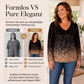 Langarmshirt mit V-Ausschnitt und Farbverlaufsmuster für Damen
