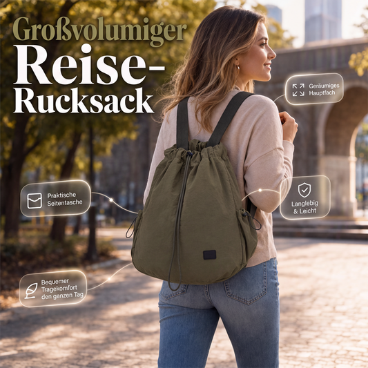 🎒🔥 Bestseller –Großes Damen-Tote-Rucksack mit Kordelzug