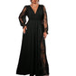 📢📢50%Rabatt!!!🎉✨Elegantes Damen-Maxikleid mit V-Ausschnitt und Spitzenapplikationen