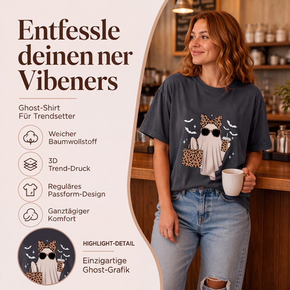 T-Shirt mit Geisterdruck für Damen