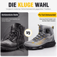 Hoch geschnittene Sicherheitsschuhe mit Stahlkappe und durchtrittsicherer Sohle