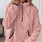 Flauschiges Sweatshirt mit Halbreißverschluss und Tasche