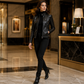 Damen-Kunstlederjacke in Slim-Fit