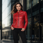 Damen-Kunstlederjacke in Slim-Fit
