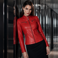 Damen-Kunstlederjacke in Slim-Fit