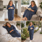 Lockere gestreifte Lounge-Kleid für Damen