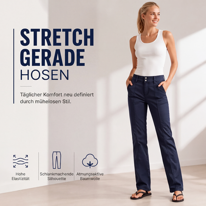 Hochelastische gerade Damenhose