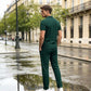 Herren-Set aus Waffelstrick-Kurzarm-Oberteil und Hose