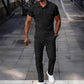 Herren-Set aus Waffelstrick-Kurzarm-Oberteil und Hose