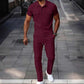 Herren-Set aus Waffelstrick-Kurzarm-Oberteil und Hose