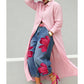 Elegante lange Damen-Strickjacke mit Knopfleiste