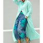 Elegante lange Damen-Strickjacke mit Knopfleiste