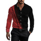 Herren Kontrastdruck Langarm Slim Fit Kragenhemd