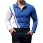 Herren Kontrastdruck Langarm Slim Fit Kragenhemd