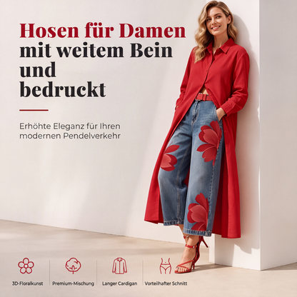 Weite bedruckte Damenhose